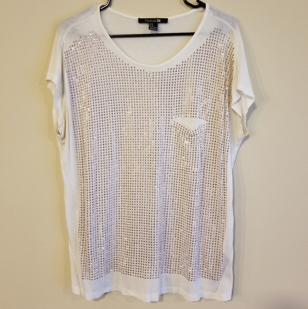 Forever 21 Studded Pocket Tee